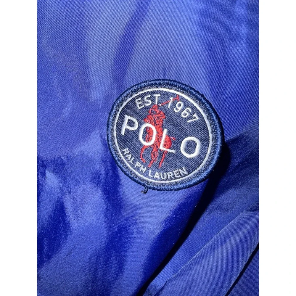 Polo RALPH LAUREN Mens 2XLT Blue Jacket PATCH Hooded Windbreaker Zip Coat